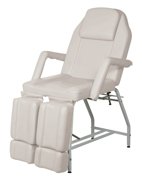 Педикюрно-косметологическое кресло «МД-11 стандарт» каркас хром (с отверстием под голову), белый