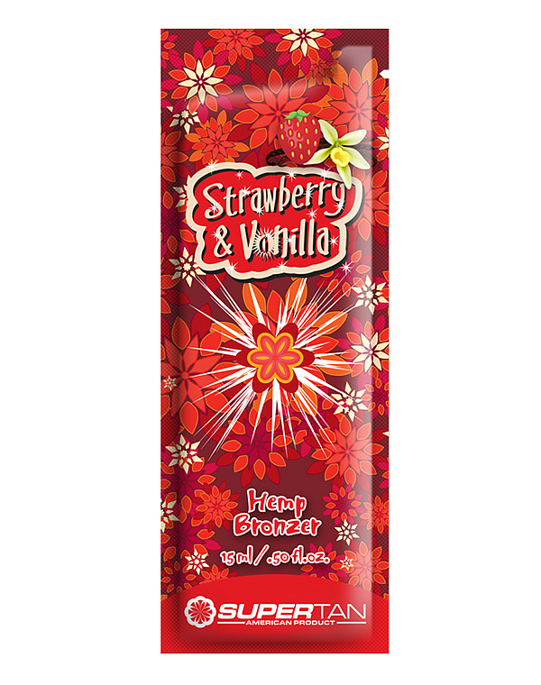 Бренды Strawberry & Vanilla Бронзатор с экстрактом из конопли 15мл Supertan American Product* 6567435