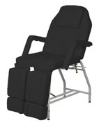 Педикюрно-косметологическое кресло «мд-11 стандарт» каркас хром (с отверстием под голову), черный матовый