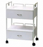 Тележка косметологическая с отверстиями для лампы-лупы (2 полки, два ящика) TR-11А Gezatone