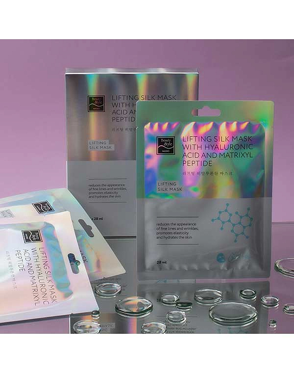 Beauty style Гиалуроновая шелковая лифтинг маска для лица с пептидами, 5 шт х 28 мл Beauty Style* 4501710K