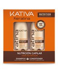 KERATINA Набор укрепляющий  шампунь + кондиционер  с кератином для всех типов  волос 2х100мл Kativa