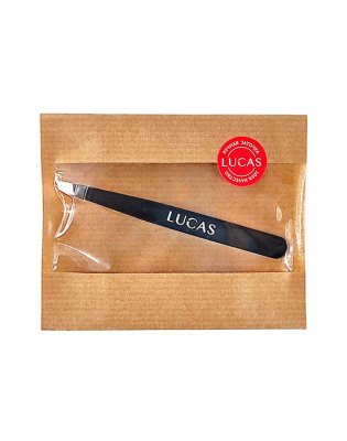 Lucas Cosmetics Пинцет профессиональный для бровей с ручной заточкой со скошенными кончиками, LUCAS* 1100000