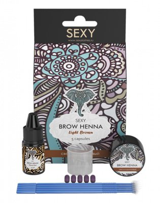 Бренды Набор для домашнего использования «Sexy Brow Henna» (5 капсул), светло-коричневый цвет Sexy Lashes* 6610045