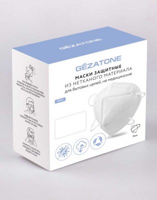 Gezatone Маски защитные из нетканого материала для бытовых целей, не медицинские KN95, набор 10шт., Gezatone* 706203