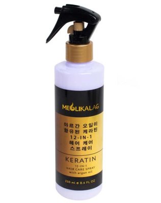 Meoli Мультифункциональный спрей-уход за волосами с маслом арганы, марулы и кератином 12-в-1, 250 мл, MEOLI* 65891046